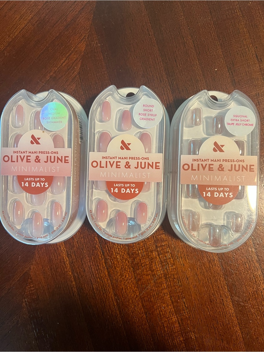 Olive & June Minimalist Press-On Nails - New in Package all 3 for 1 price